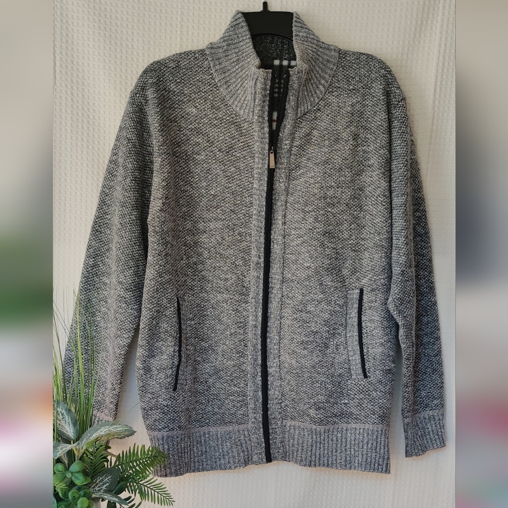 Men's Fleece Zipper knitted Cardigan Size XL